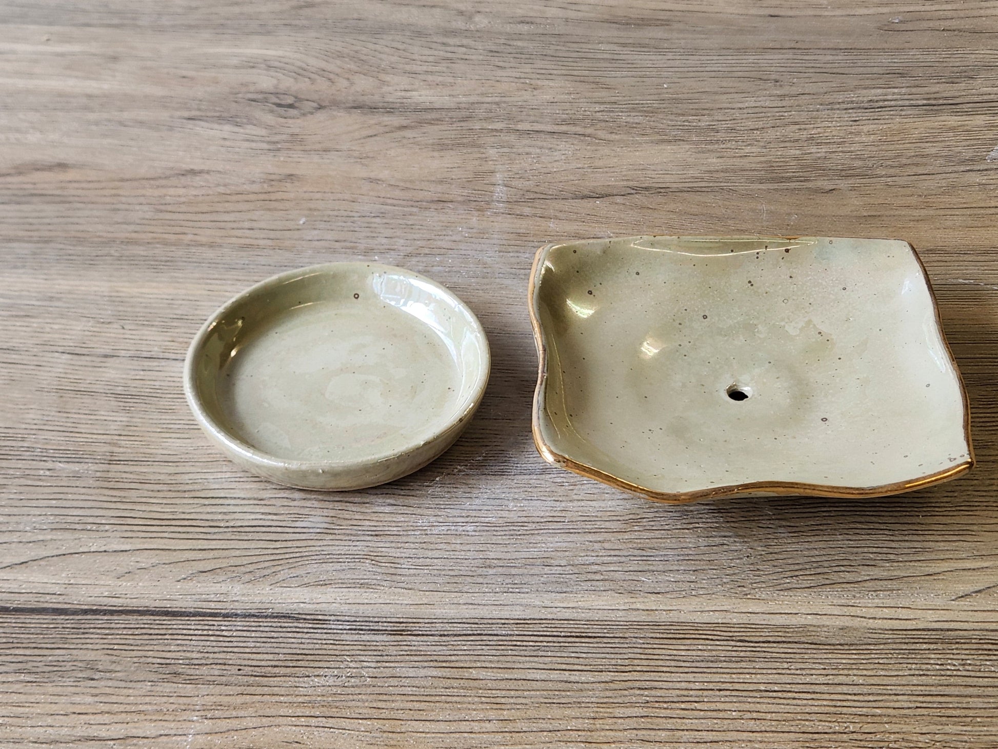 Elegant handmade pottery soap dish for bathroom decor