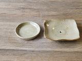 Elegant handmade pottery soap dish for bathroom decor