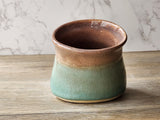 Unique ceramic salt pig with rustic glaze