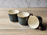 Deep blue ceramic espresso cup artisan made