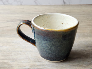 Rustic blue espresso cup handmade in Australia