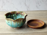 Melbourne handmade ceramic berry bowl with saucer