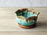 Handmade stoneware berry strainer bowl – food safe