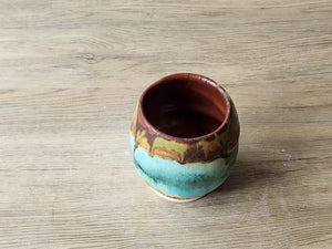 Japanese-inspired pottery tea cup with earthy tones made in Australia