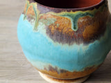 Rustic ceramic yunomi cup inspired by landscapes