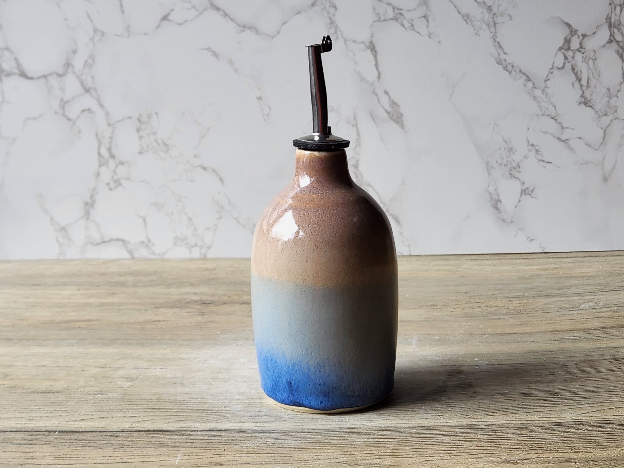 Handmade Ceramic Olive Oil Pourer - 350ml Pottery Oil Bottle & Vinegar Dispenser - Oil Cruet Made in Australia - Buxton Pottery
