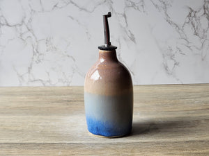 Handmade Ceramic Olive Oil Pourer - 350ml Pottery Oil Bottle & Vinegar Dispenser - Oil Cruet Made in Australia - Buxton Pottery