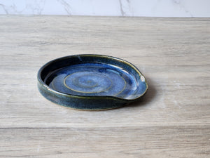 Blue ceramic spoon rest handmade in Melbourne
