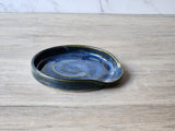 Blue ceramic spoon rest handmade in Melbourne