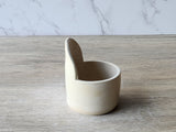 Handmade Pottery herb stripper-Ceramic stoneware herb stripper bowl -  Ecru glaze herb trimmer