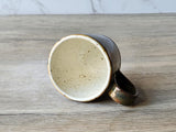 Bronze glazed stoneware espresso cup artisan made