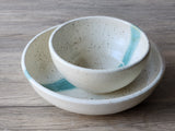Artisan stoneware dinnerware bowl speckled glaze