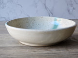 Handmade ceramic pasta or salad bowl rustic speckled finish
