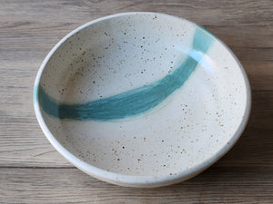 Large pottery pasta bowl high-fired stoneware