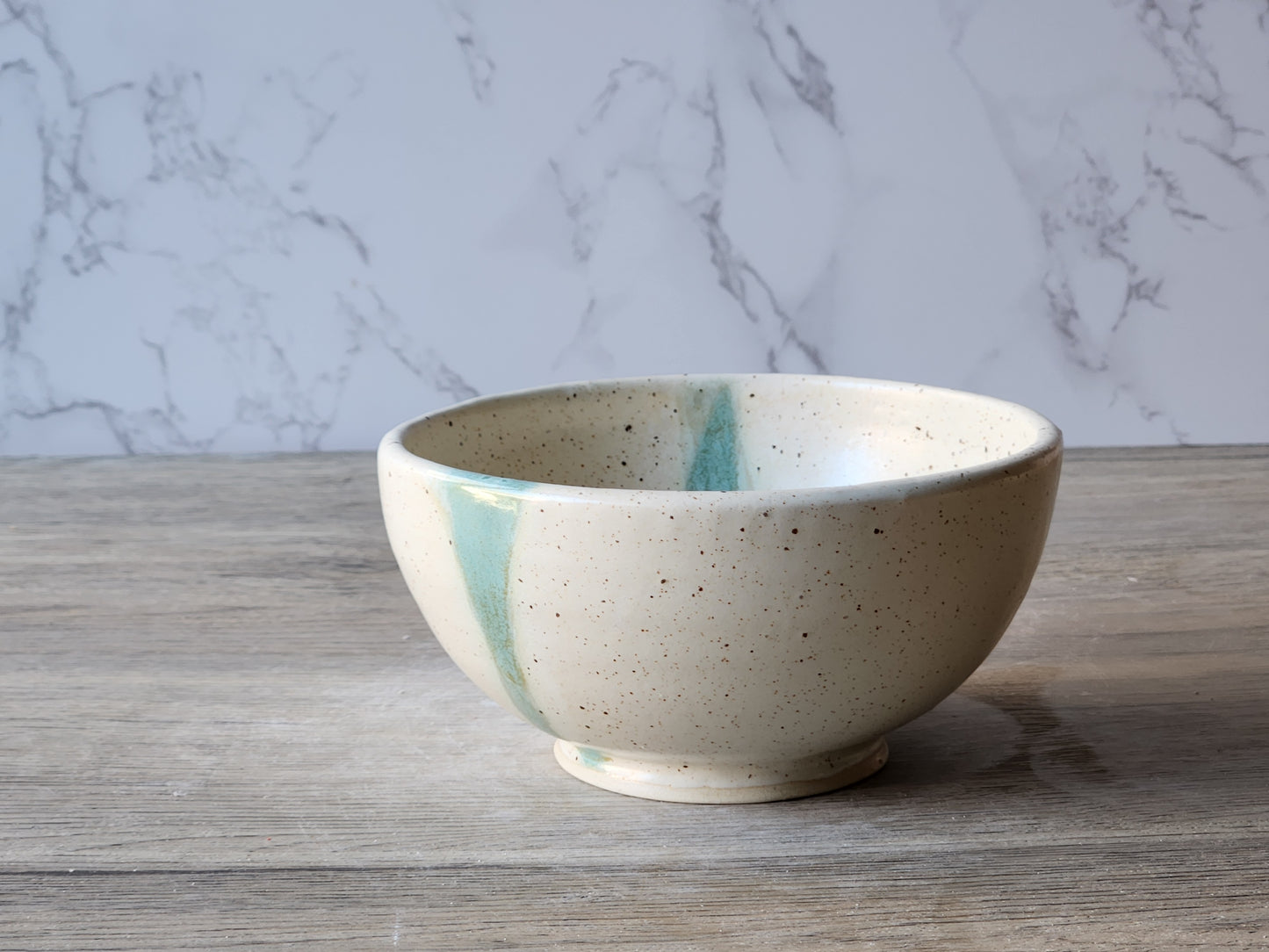 Artisan pottery noodle bowl rustic speckled glaze