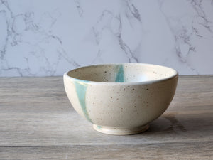 Artisan pottery noodle bowl rustic speckled glaze
