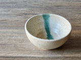 Handmade pottery soup dish speckled cream glaze