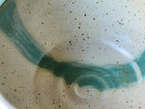 Australian handmade pottery dessert and noodle bowl - close up of glaze