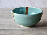 Stoneware desert bowl rustic spearmint green glaze