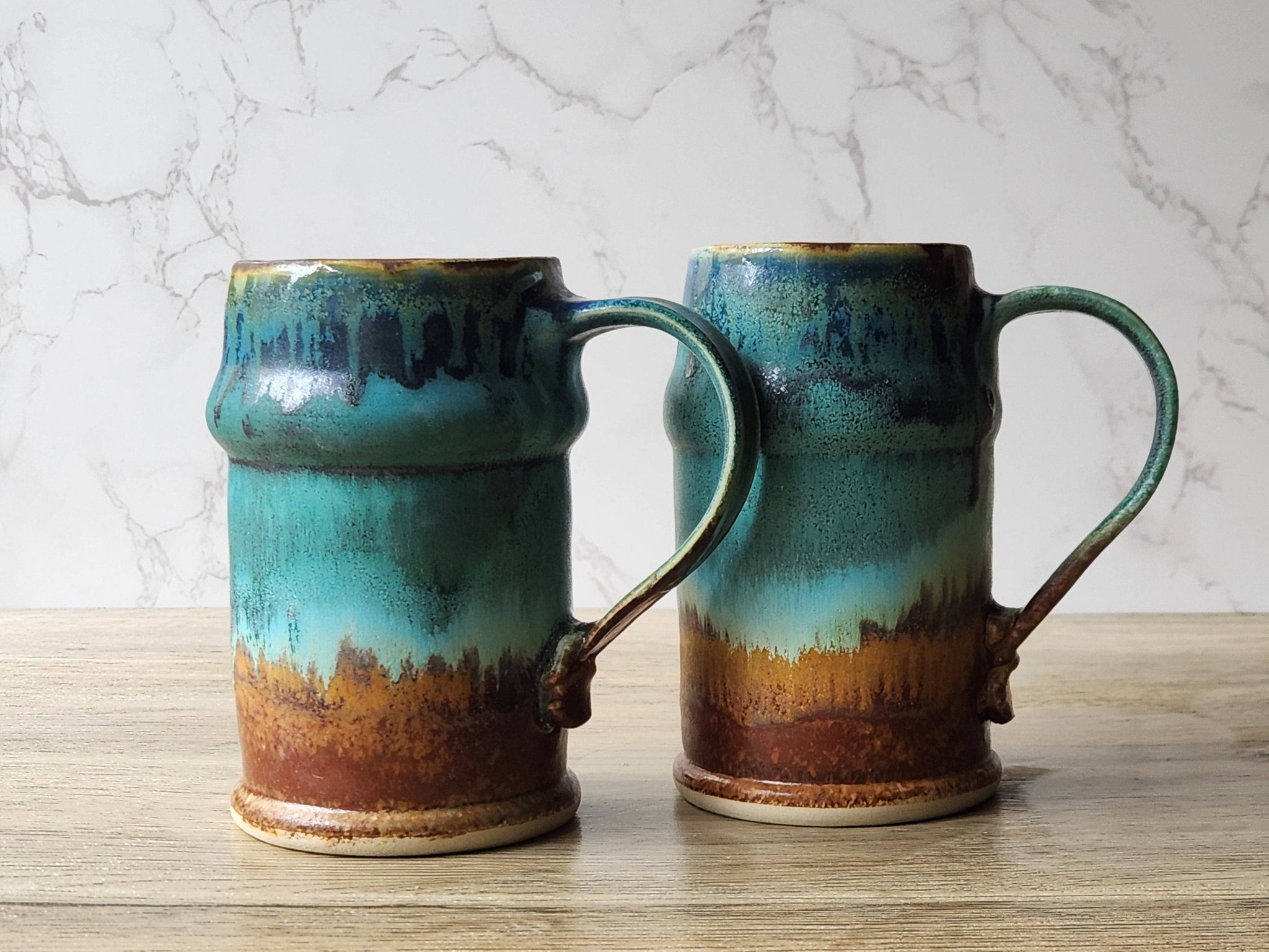 Wheel-thrown pottery stein 500ml capacity