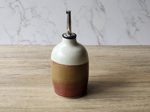 Rustic ceramic vinegar and oil pourer 400ml capacity