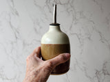 Wheel-thrown stoneware oil bottle handmade in Australia