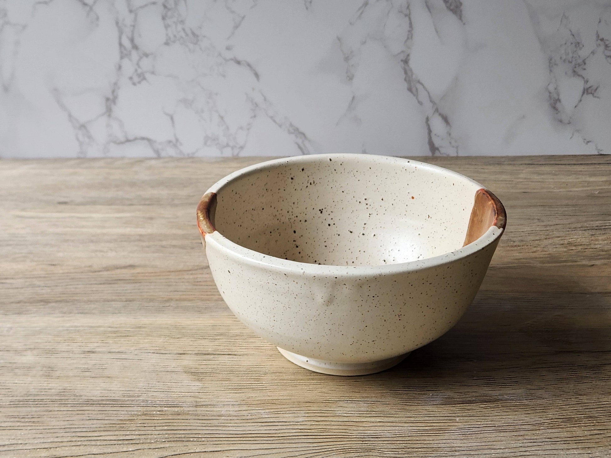 Handmade dessert bowl with unique glaze variations