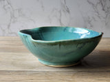 Unique green blue pottery bowl handmade in Australia