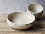 Speckled cream ceramic dinner bowl for pasta or risotto