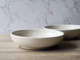 Wheel-thrown pottery salad bowl, high-fired stoneware