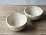 Speckled stoneware dessert bowl, wheel-thrown in Australia