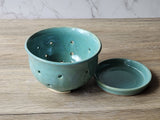 Ceramic berry strainer bowl, artisan crafted in Australia