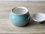 Rustic handmade sugar bowl, high-fired stoneware design