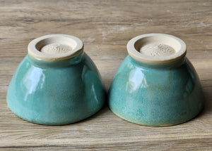 Small ceramic dipping bowl, handmade with subtle blue tones