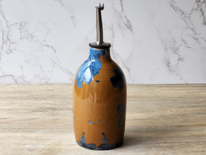 Wheel-thrown porcelain oil bottle – Australian pottery