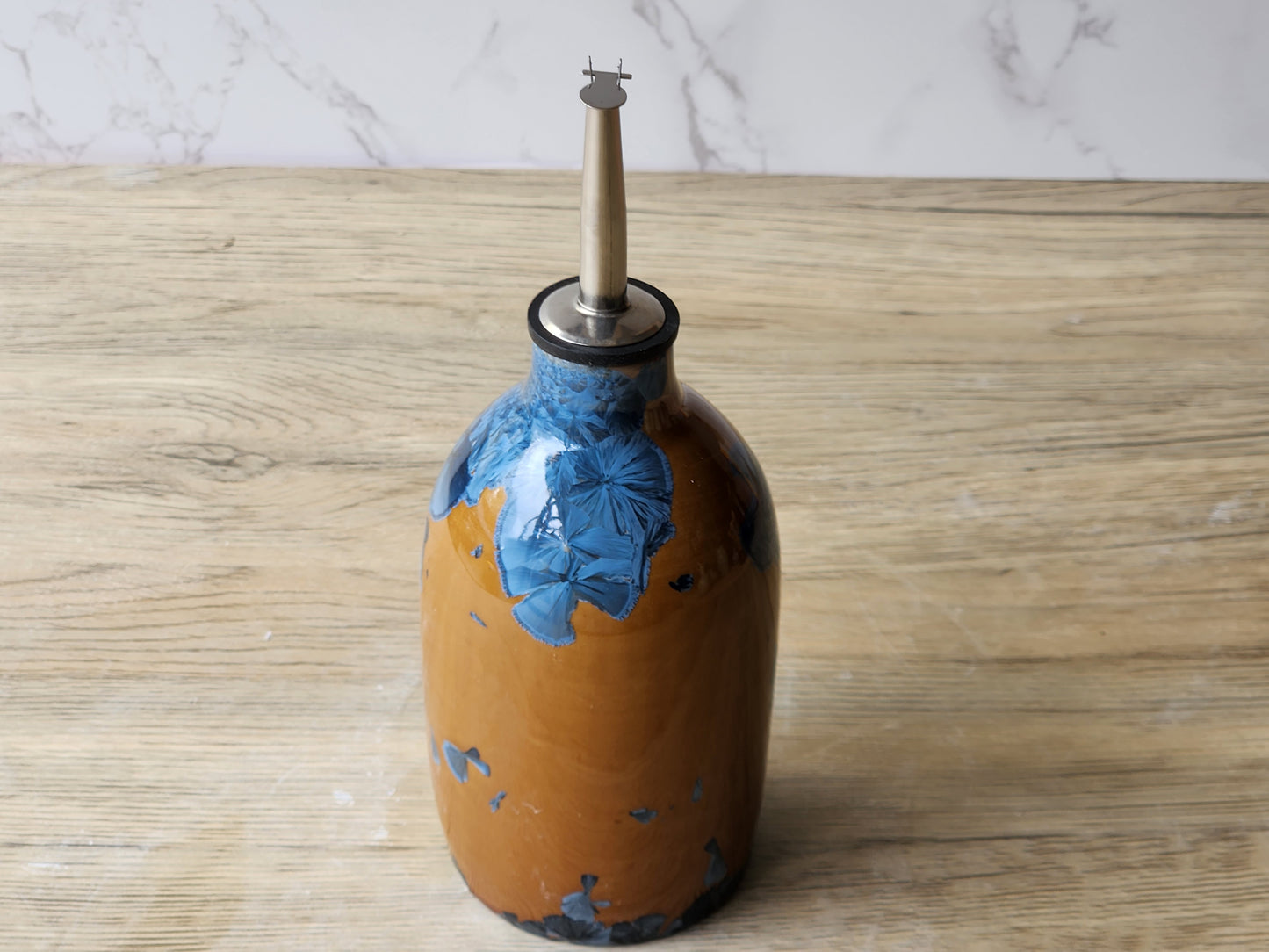Handmade Melbourne ceramic olive oil bottle – food safe