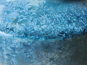 Ceramic pottery vase with crystal glaze a close up look