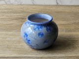 Unique porcelain pottery bowl with soft blue-grey crystal glaze