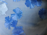 Blue-grey handmade ceramic pot with natural crystal growths -close up