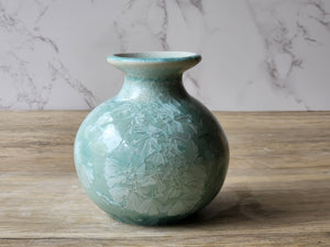 Handmade crystalline porcelain bud vase 11cm