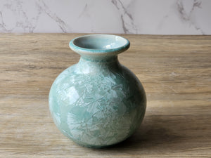 Small Australian pottery vase with blue glaze