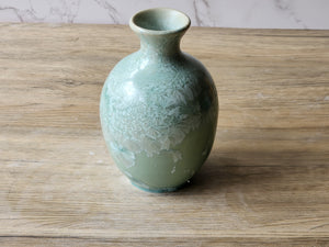 One-of-a-kind crystalline ceramic flower vase