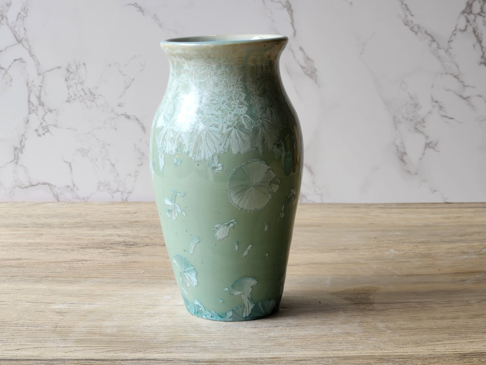 Ceramic vase handmade in Melbourne showing  unique crystal formations