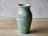 Porcelain vase with soft blue crystal patterns