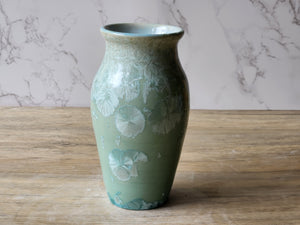 One-of-a-kind crystalline ceramic flower vase