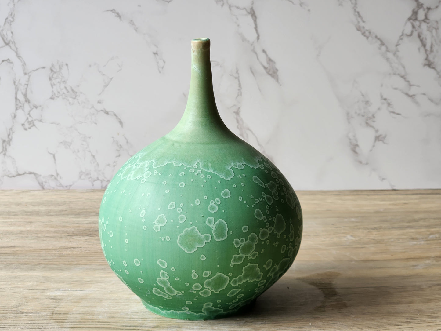 Green pottery bud vase – Australian seller