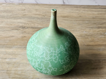 Matte finish crystalline pottery vase 17.5cm