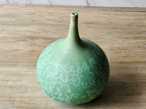Matte finish crystalline pottery vase 17.5cm
