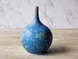 Unique green and blue crystalline porcelain vase