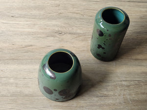 Handmade crystalline ceramic vase 10cm tall